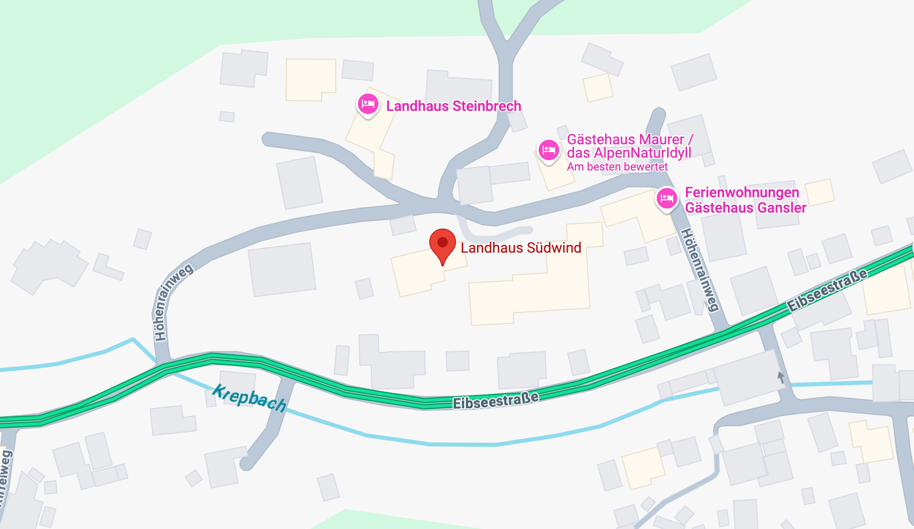 Karte zum Landhaus Südwind